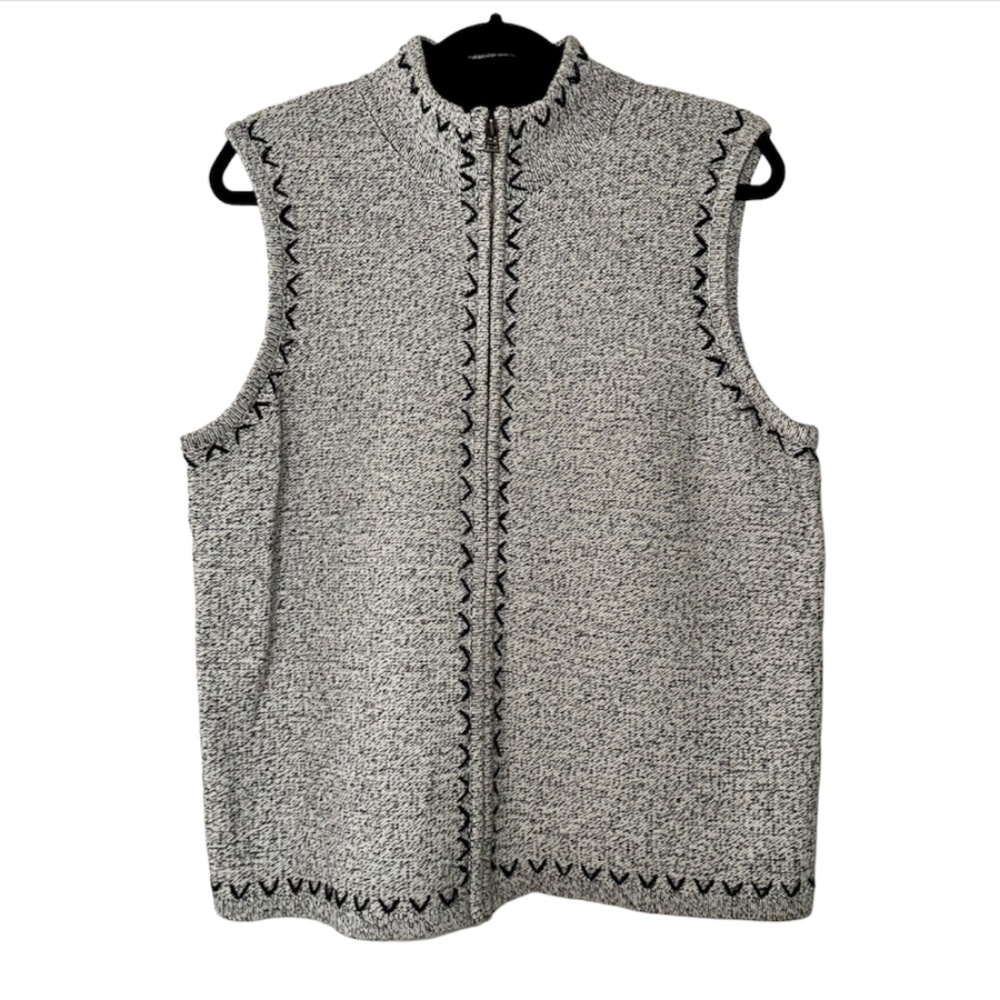 Hand Embroidered Sweater Vest Christopher & Banks Size XL